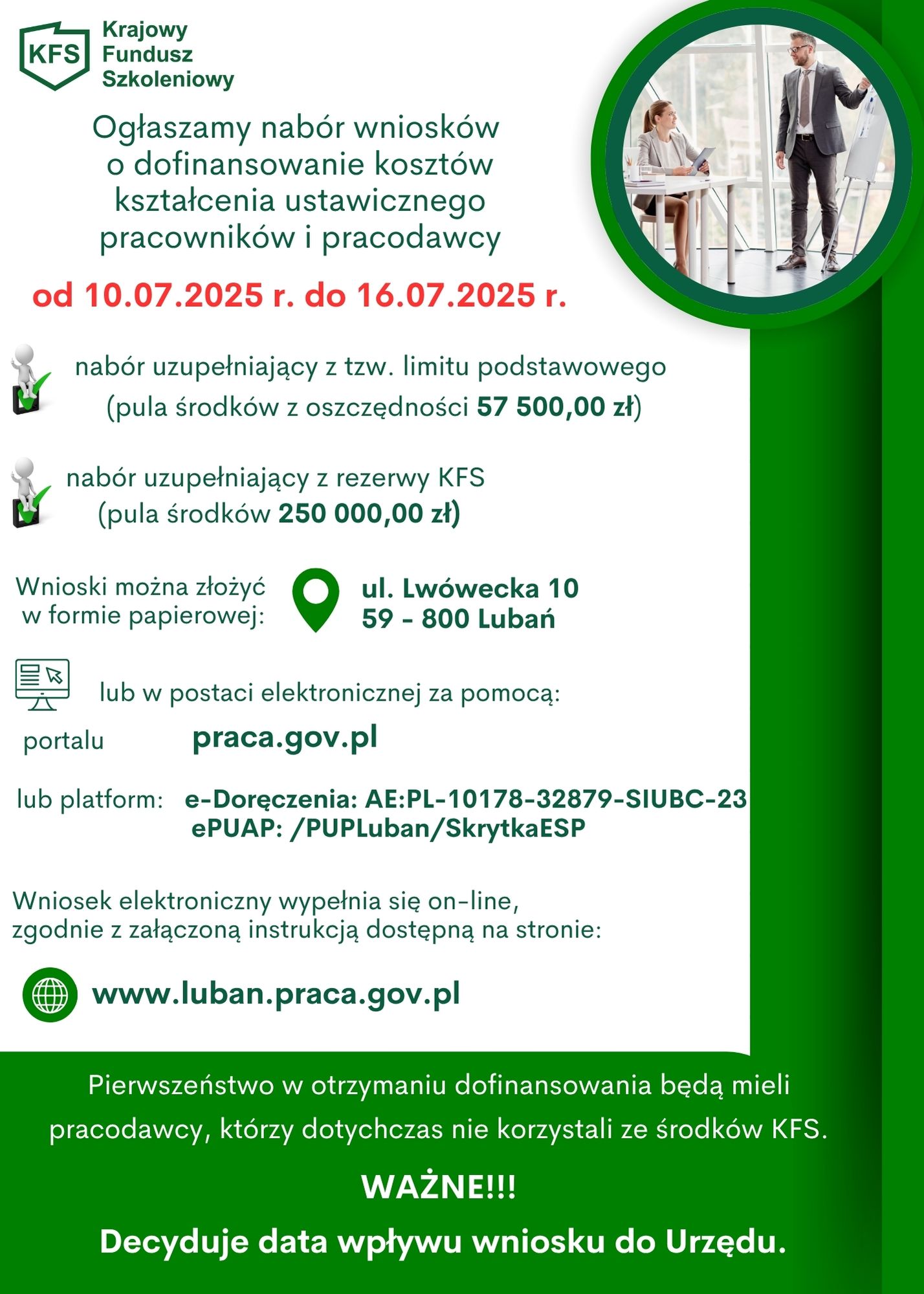Zdjęcie artykułu Nabór wniosków o przyznanie środków z Krajowego Funduszu Szkoleniowego