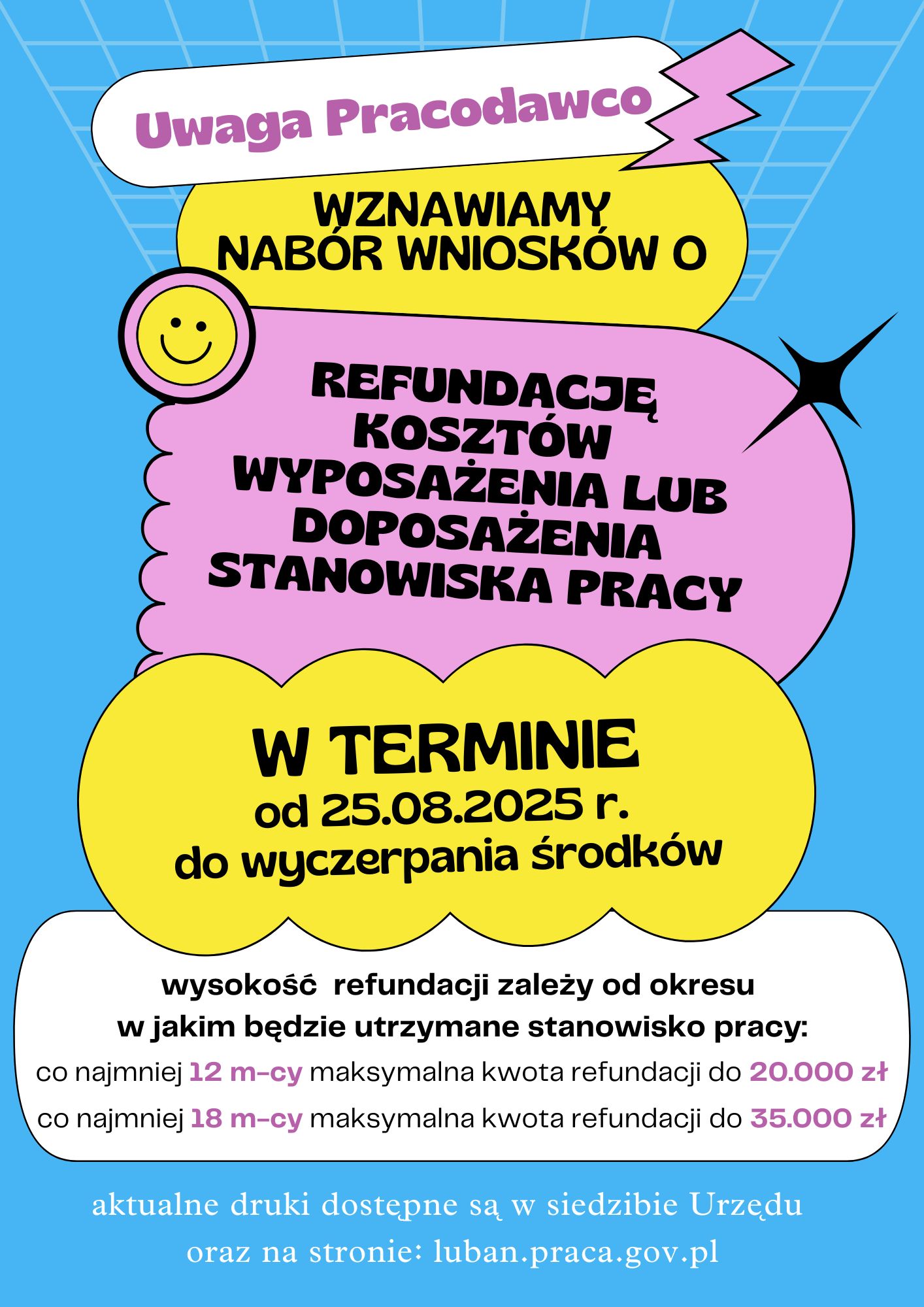 Zdjęcie artykułu Od 25 sierpnia 2025 r. wznawiamy nabór wniosków o refundację kosztów wyposażenia lub doposażenia stanowiska pracy