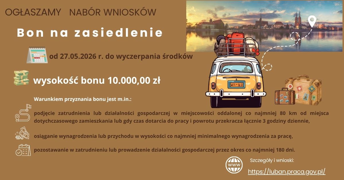 Obrazek dla: Ogłoszenie o naborze wniosków w sprawie przyznania bonu...