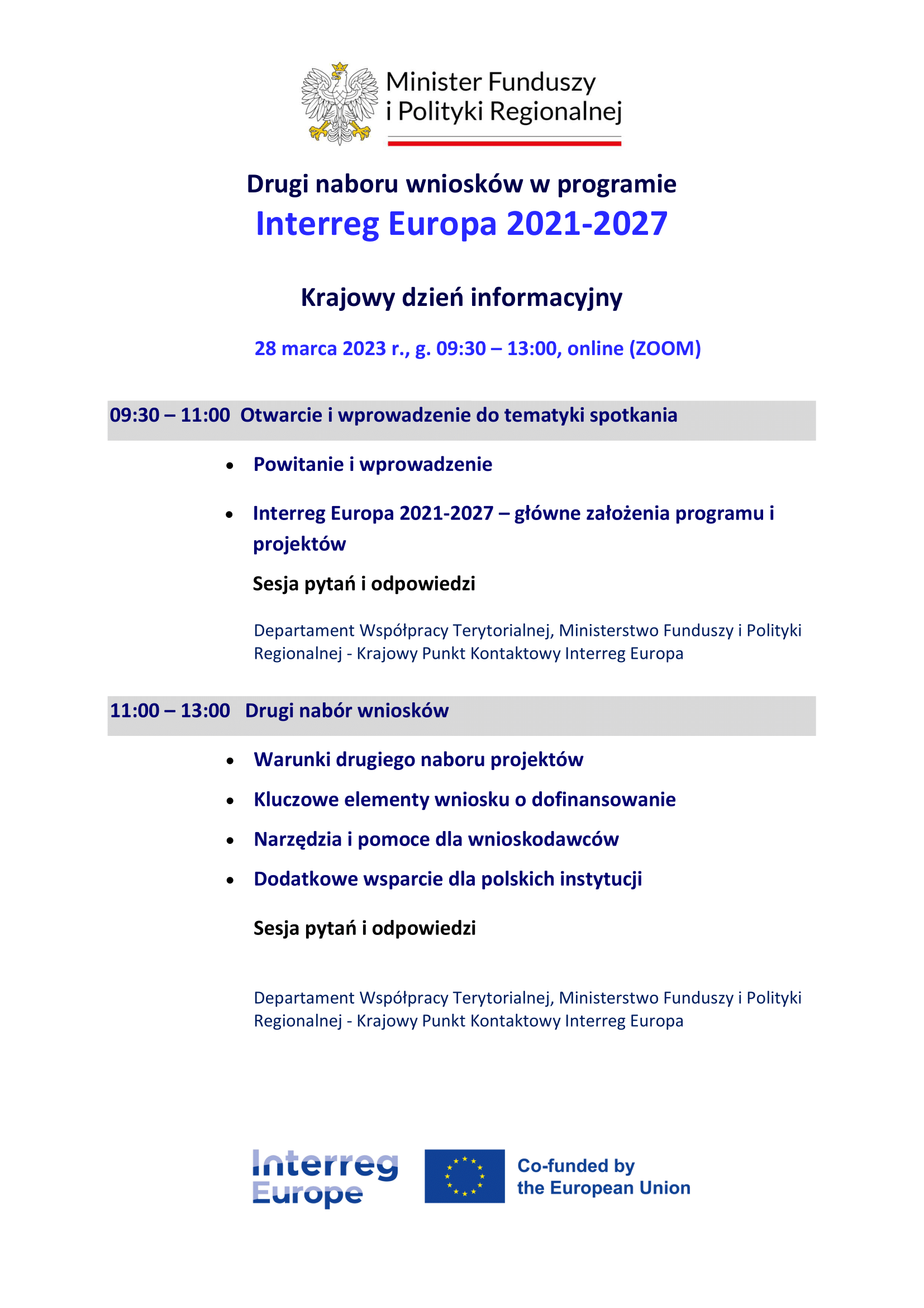 Obrazek dla: Drugi nabór wniosków w programie Interreg Europa 2021-2027